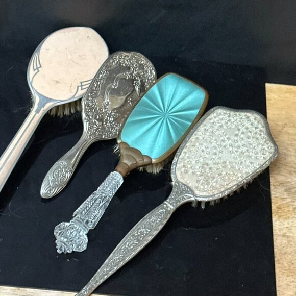 Antique Brush Lot Vanity Vintage Brushes Art Deco Nouveau Shabby Chic 1920s - Picture 8 of 11